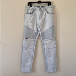Men’s 36 waist Decoy Moto jeans in very faded blue